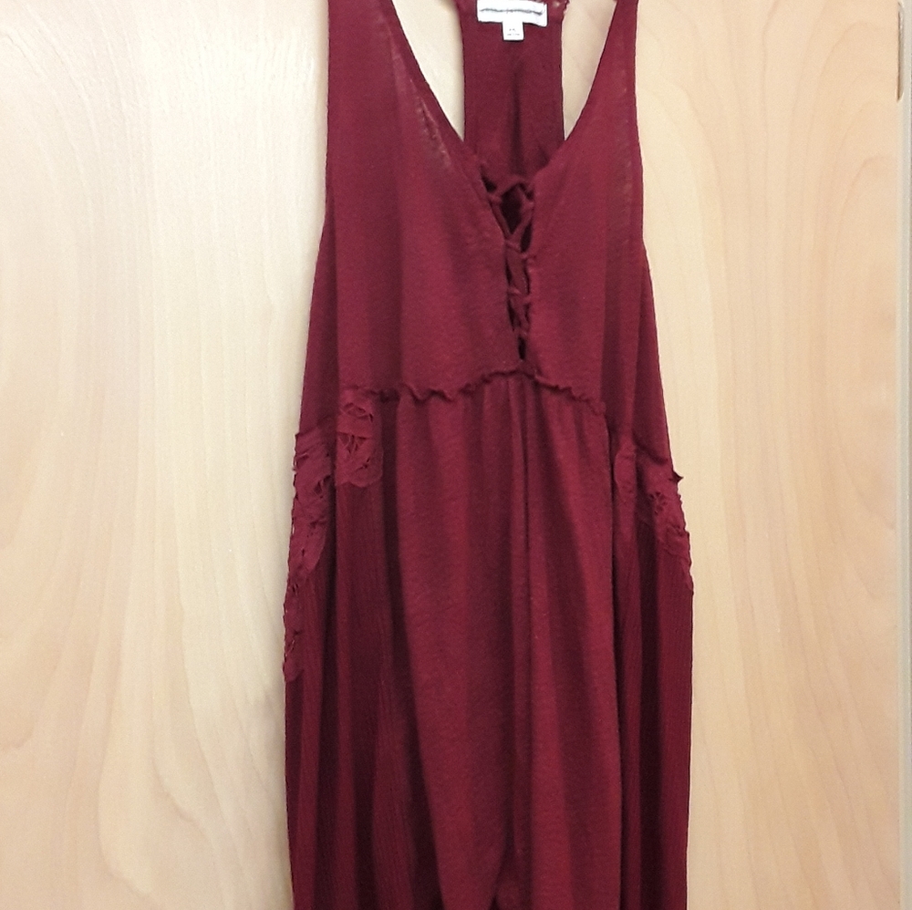 Red Boho Flowy corset tie Tank Top laagenlook Coco and Jameison XXL